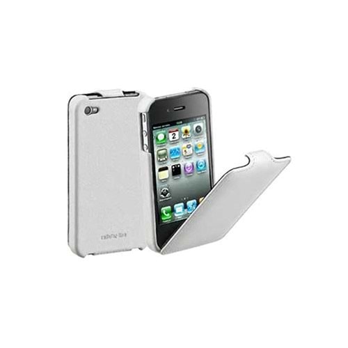 Apple iPhone 4S/4 Orjinal Cellular Line Flap Mıknatıssız Deri Kılıf Beyaz FLAPIPHONE4W (BU ÜRÜN OUTLETTİR )