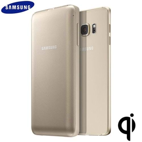 OUTLET Samsung Galaxy S6 Edge Plus Kablosuz Şarj Destekli 3400mAh Kılıf Orjinal EP-TG928BFEGWW Altın (BU ÜRÜN OUTLETTİR)