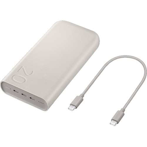 Samsung 20000 mAh 45 Watt Powerbank, Hızlı Şarj, PD 2.0, 3 Çıkışlı, Kablo Dahil, Bej, 2024 Model X00259H6DB (BU ÜRÜN OUTLETTİR)
