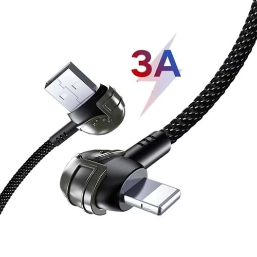 PDAteknoloji Azeada 3A 60w USB to Type C PD-B42a Yan Girişli Örgülü Pubg Data Kablosu (Şık Demir Saklama Kutu Hediyesiyle)