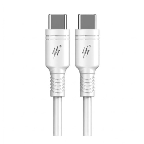 PDAteknoloji Azeada 60W Type-C to Type-C Şarj ve Data Kablosu 1m Beyaz PD-B82AB