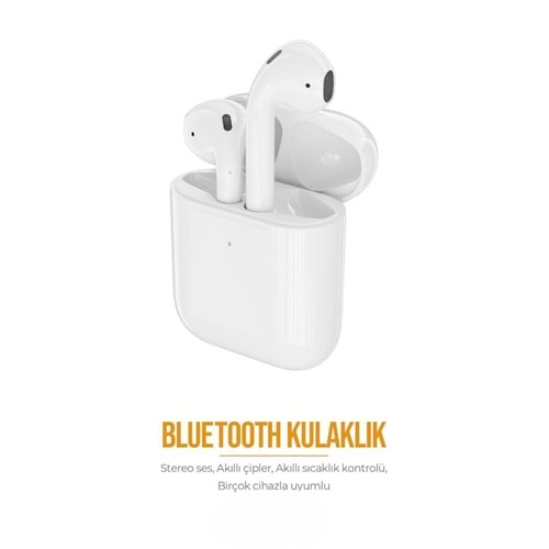 PDAteknoloji PD-BT114 OT 2.Nesil Bluetooth Kulaklık V5.3 - Beyaz