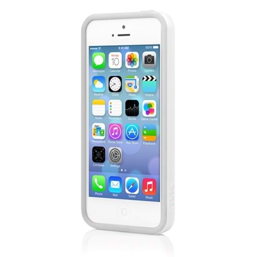 Tavik Apple iPhone SE/5S/5 Kılıf Bumper Beyaz-Gri PKG2430
