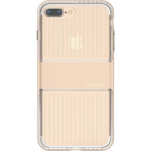 Baseus Apple iPhone 7 / 8 / SE Travel Series Case Şeffaf Kılıf - Gold