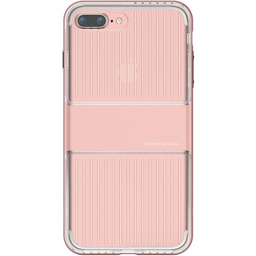 Baseus Apple iPhone 7 / 8 / SE Travel Series Case Şeffaf Kılıf - Roze Gold