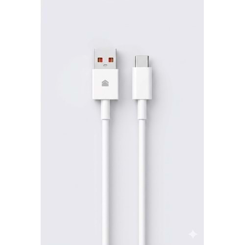 PDAteknoloji 120W/67W USB-A to USB-C Hızlı Şarj ve Data Kablosu 1m Beyaz