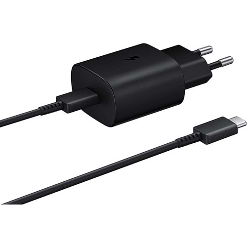 PDAteknoloji 25W USB-C PD-Pps Super Hız Şarj Adaptörü ve 1m 3A Type-C to Type-C Kablo Siyah (3 Yıl Garantili) SPS-17K