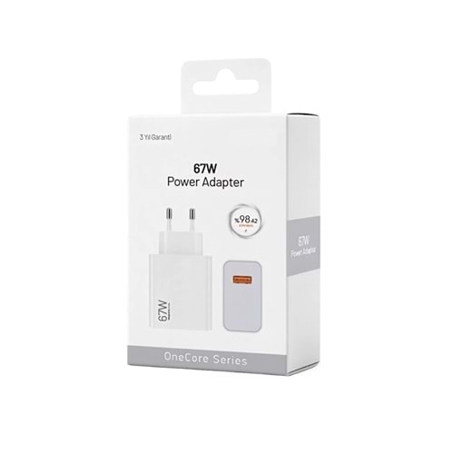 PDAteknoloji 67W Turbo Hızlı Şarj Adaptörü Beyaz (3 Yıl Garantili)