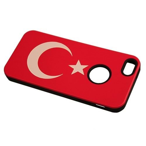 Apple iPhone SE/5S/5 Türk Bayrağı Desenli Sert Kılıf