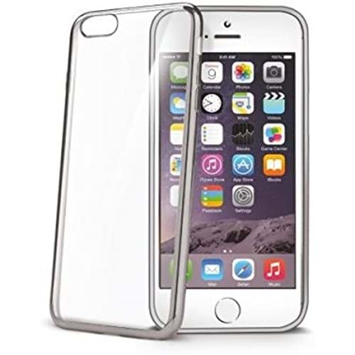 Celly Apple iPhone 6 Plus / 6S Plus Dört Köşeli Lazer Silikon - Gümüş