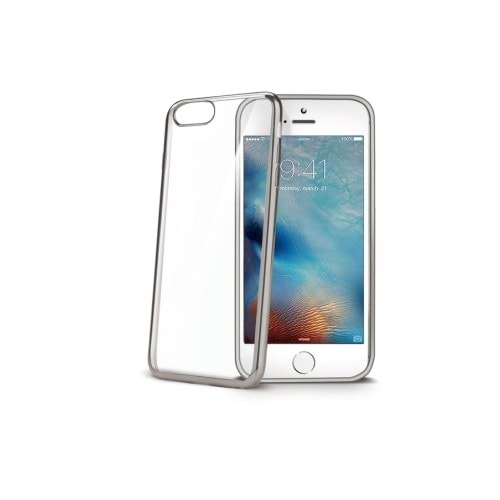 Celly Apple iPhone 6/6S Lazer Silikon Kılıf - Gümüş