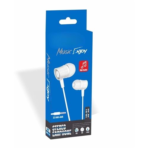 PDAteknoloji Yetty Stereo Kablolu Kulaklık 1.2m Beyaz YK-01B