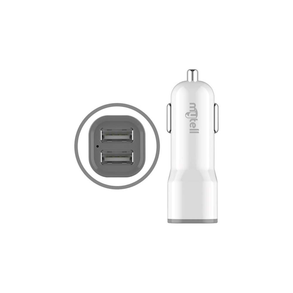 Mytell Çift USB 2.1A Araç Şarj Başlığı - Beyaz