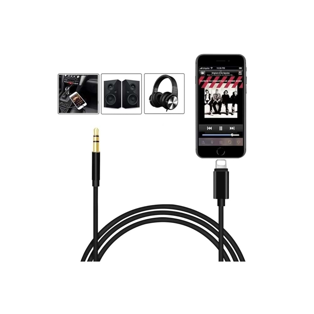 Concord iPhone Lightning AUX Kablosu 3.5mm JBC-023 - Siyah