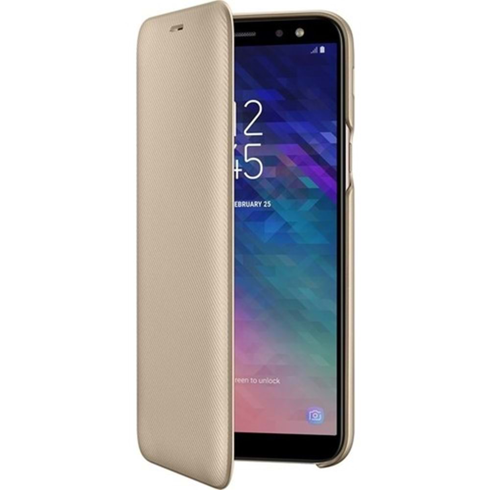 Samsung Galaxy A6 2018 Wallet Cover Orjinal Kılıf - Gold EF-WA600CFEGWW(Outlet)