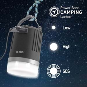 OUTLET SBS Outdoor Waterproof Led Fenerli Taşınabilir Şarj Cihazı 8800 mAh (OUTLET)