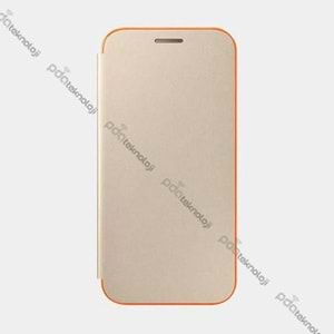 Samsung Galaxy A3(2017) Orjinal Neon Flip Cover - Gold EF-FA320PFEGWW (BU ÜRÜN OUTLETTİR )