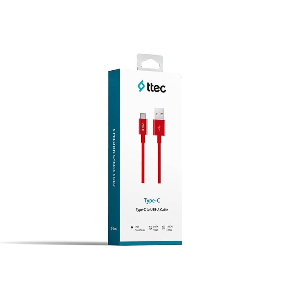 Ttec Type-C Kablo Kırmızı 1.20cm - 2DK12K