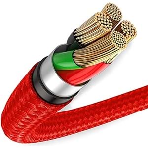 Baseus Halo 2A Micro USB 2M Şarj Kablosu CAMGH-C09 - Kırmızı