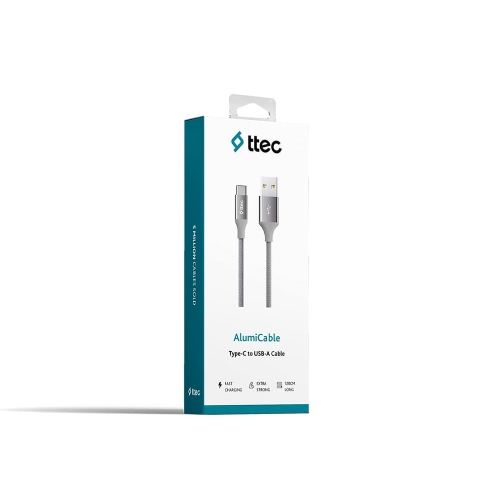 Ttec AlumiCable Type-C Kablo Uzay Gri 1.2M - 2DK18UG