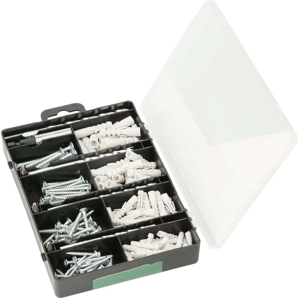 Bosch 173 Parça Aksesuar & Sabitleme Seti, Matkap ucu, Vidalama ucu, Vida, Dübel - 2607019511