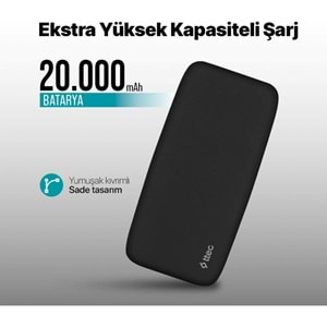 Ttec ChargeUp 20.000 mAh Taşınabilir Hızlı Şarj Aleti/Powerbank Siyah 2BB210S