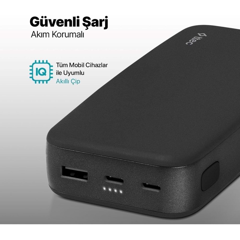 Ttec ChargeUp 20.000 mAh Taşınabilir Hızlı Şarj Aleti/Powerbank Siyah 2BB210S