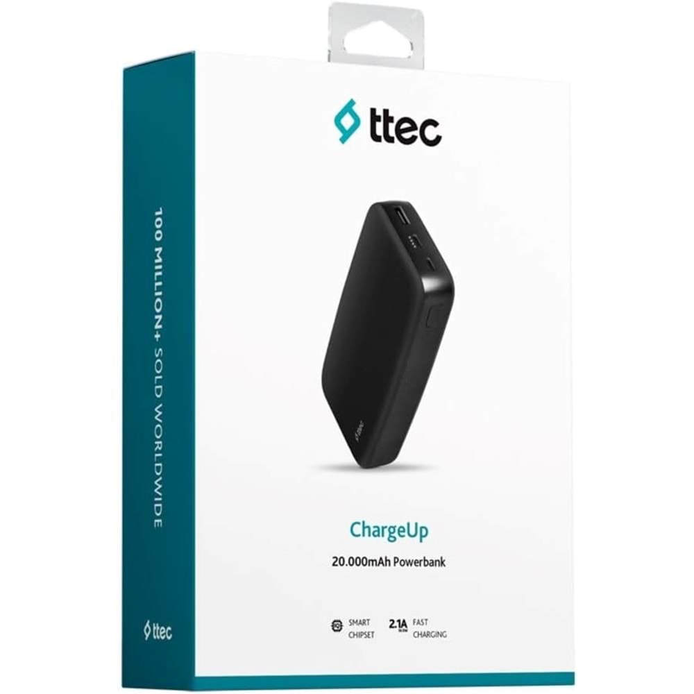 Ttec ChargeUp 20.000 mAh Taşınabilir Hızlı Şarj Aleti/Powerbank Siyah 2BB210S