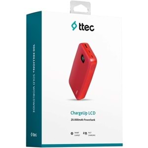Ttec ChargeUp LCD 20.000 mAh Taşınabilir Hızlı Şarj Aleti/Powerbank Gül Kurusu 2BB211GK