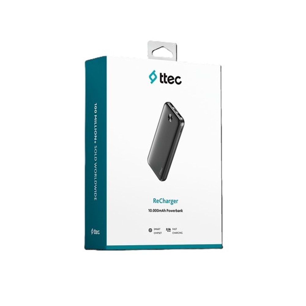 Ttec ReCharger 10.000mAh Taşınabilir Hızlı Şarj Aleti/Powerbank Siyah-2BB234S