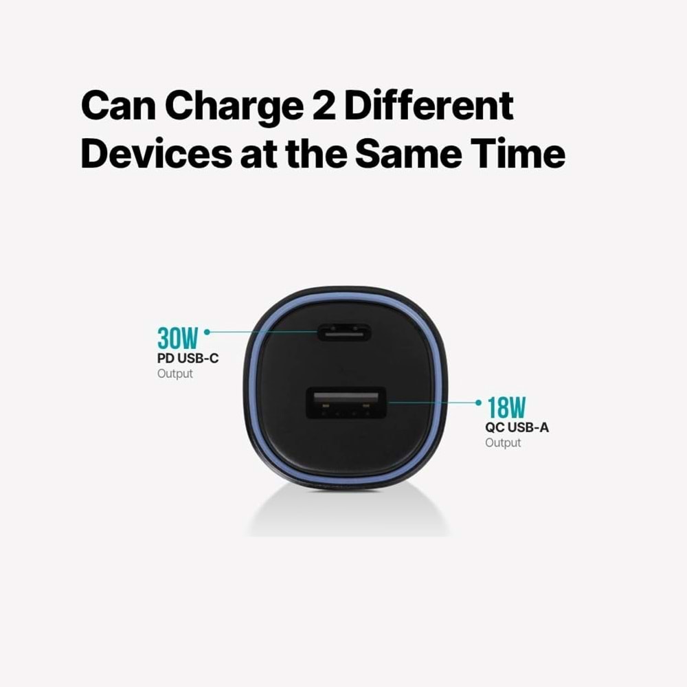 Ttec SmartCharger Duo PD 48W Araç Hızlı Şarj Aleti USB-C+USB-A Siyah 2CKP02S