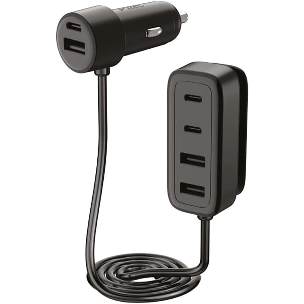 ttec SmartCharger 6sı 1 Arada PD 90W Araç Hızlı Şarj Aleti 3 USB-C+3 USB-A Siyah 2CKP06S