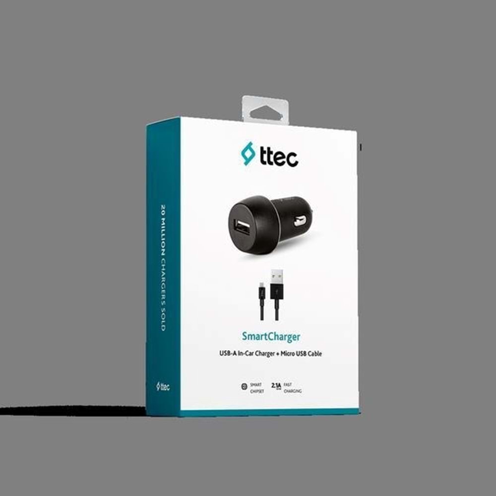 Ttec AkıllıŞarjCihazı 2.1A Araç Şarj Aleti ve Micro USB Kablo Siyah - 2CKS20MS