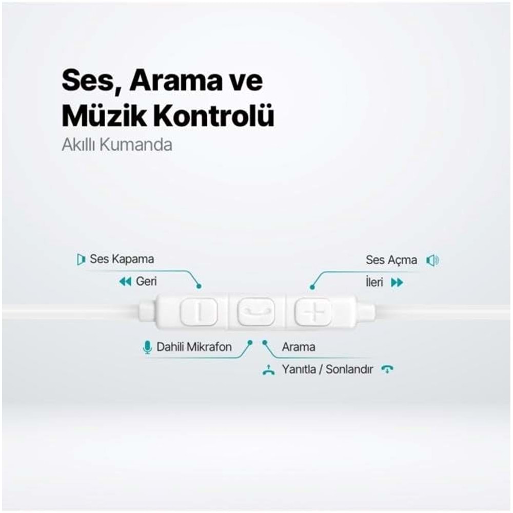 Ttec Rio 2 USB-C Stereo Mikrofonlu Kulakiçi Kulaklık Beyaz 2KMM14B