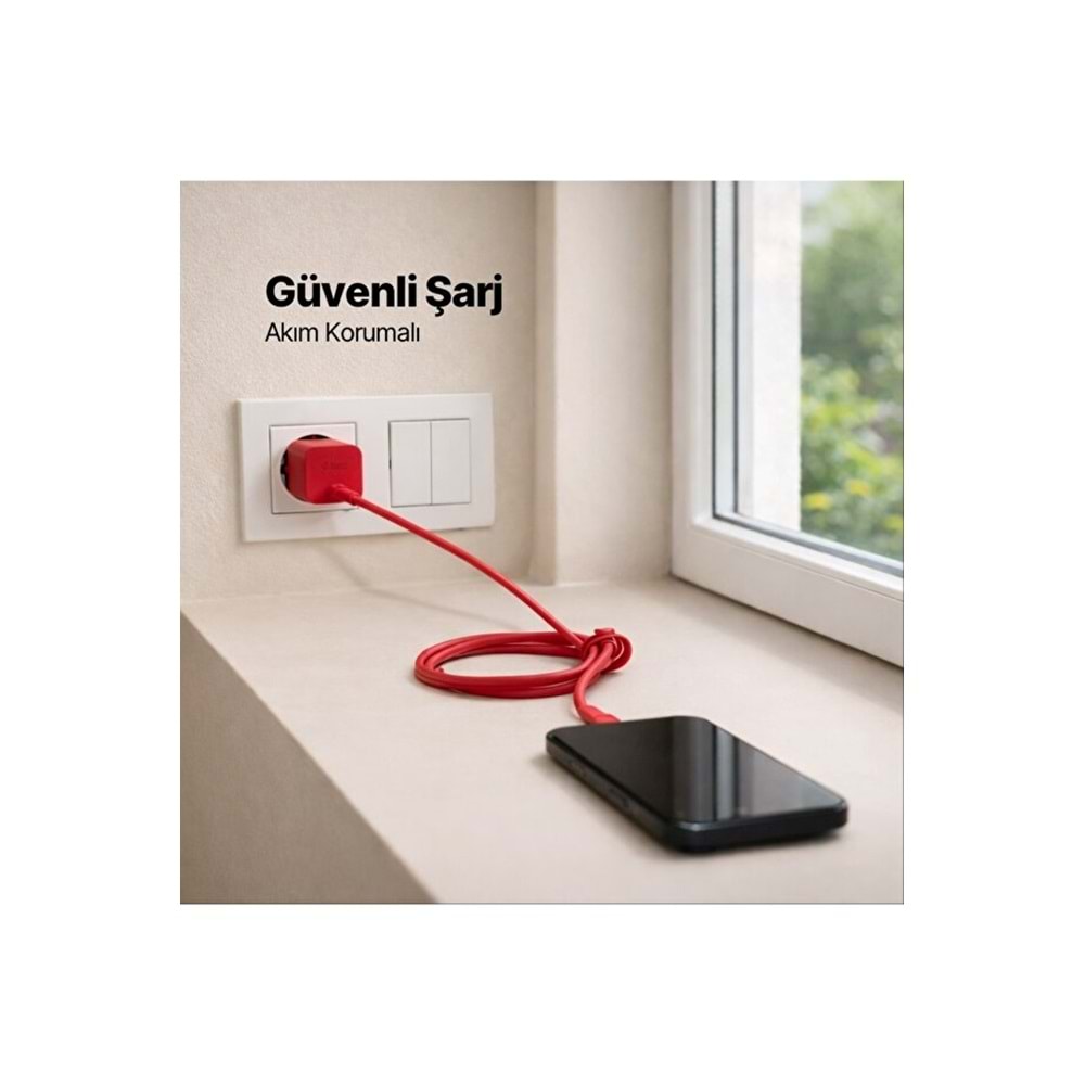 Ttec Special COLLECTION SmartCharger Pro GAN 20W PD Seyahat Hızlı Şarj Aleti + USB-C - USB-C 3A Kablo 1.2m Neon Kırmızı 2SCG20CNK (3 yıl garantili)