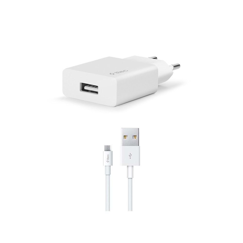 Ttec SmartCharger 2.1A Seyahat Şarj Aleti + Micro USB Kablo 2SCS20MB - Beyaz