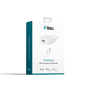 Ttec SmartCharger 2.1A Seyahat Şarj Aleti + Micro USB Kablo 2SCS20MB - Beyaz