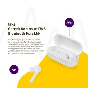 Taks TWS Bluetooth Kulaklık - 5GK10B - Beyaz