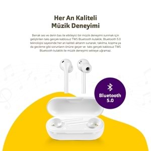 Taks TWS Bluetooth Kulaklık - 5GK10B - Beyaz