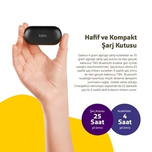 Taks TWS Bluetooth Kulaklık - 5GK10S - Siyah