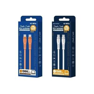 PDATeknoloji 100W Type-C to Type-C Hızlı Şarj ve Data Kablosu 1.3m Turuncu AZ-B03a