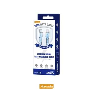 PDAteknoloji Azeada Linshion Serisi 60W Type-C to Type-C Hızlı Şarj ve Data Kablosu 1m Mavi AZ-B07AM