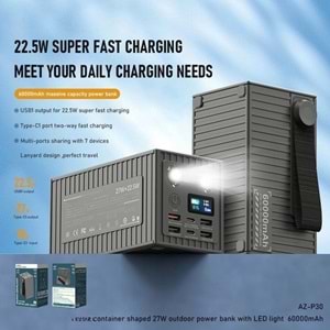 PDATeknoloji Azeada 60000mAh 27W Led Göstergeli Power Bank AZ-P30