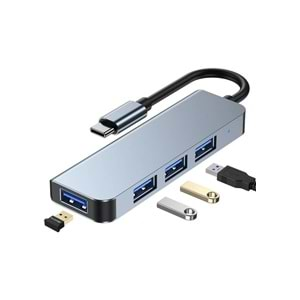 PDAteknoloji Type-C 4 In 1 USB 3.0 Hub Alüminyum Gövde USB Çoklayıcı Hub BYL-2013T