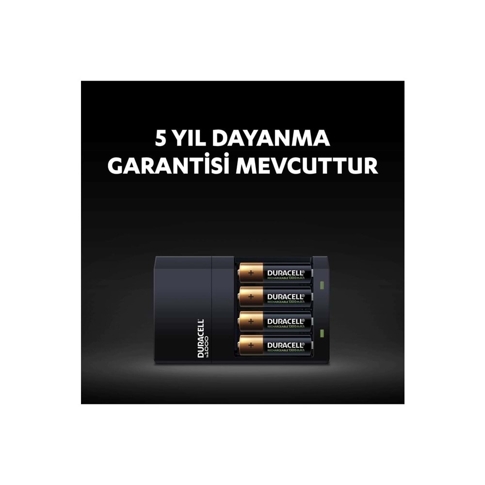 Duracell CEF14 Yüksek Hızlı Pil Şarj Cihazı, 4 saat (1 adet) + Şarj Edilebilir AA ve AAA Pil (2'şer adet)