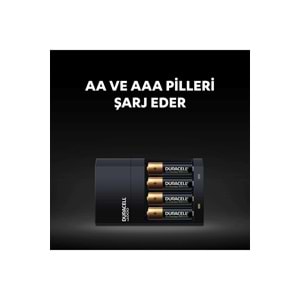 Duracell CEF14 Yüksek Hızlı Pil Şarj Cihazı, 4 saat (1 adet) + Şarj Edilebilir AA ve AAA Pil (2'şer adet)