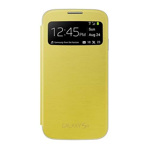 Samsung i9500 Galaxy S4 Orjinal S View Cover Kılıf - Sarı EF-CI950BYEGWW