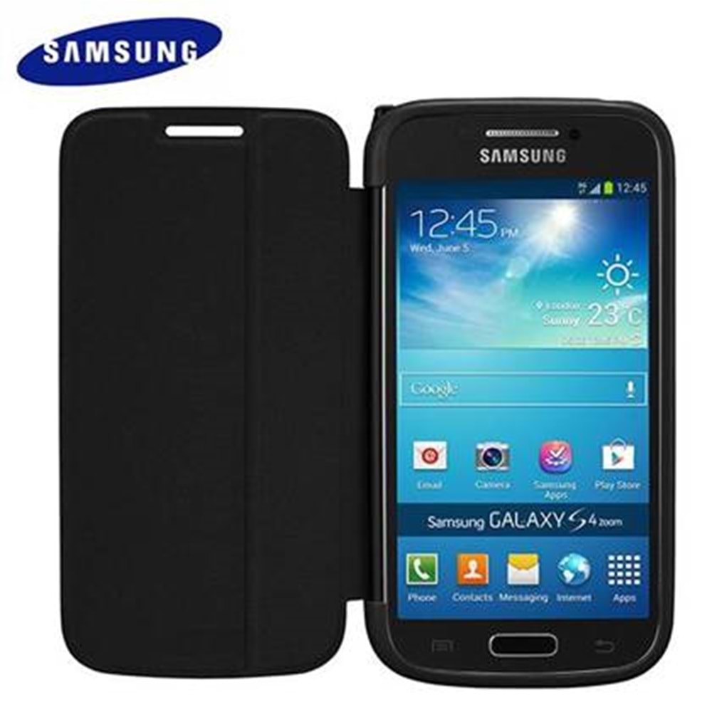 Samsung Galaxy S4 Zoom SM-C1010 Orjinal Flip Cover - Siyah EF-GGS10FBEGWW