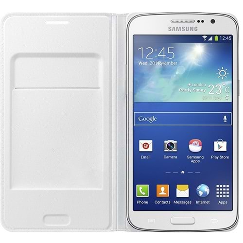 Samsung G7100 Galaxy Grand 2 Flip Wallet Orjinal Kılıf - Beyaz EF-WG710BWEGWW