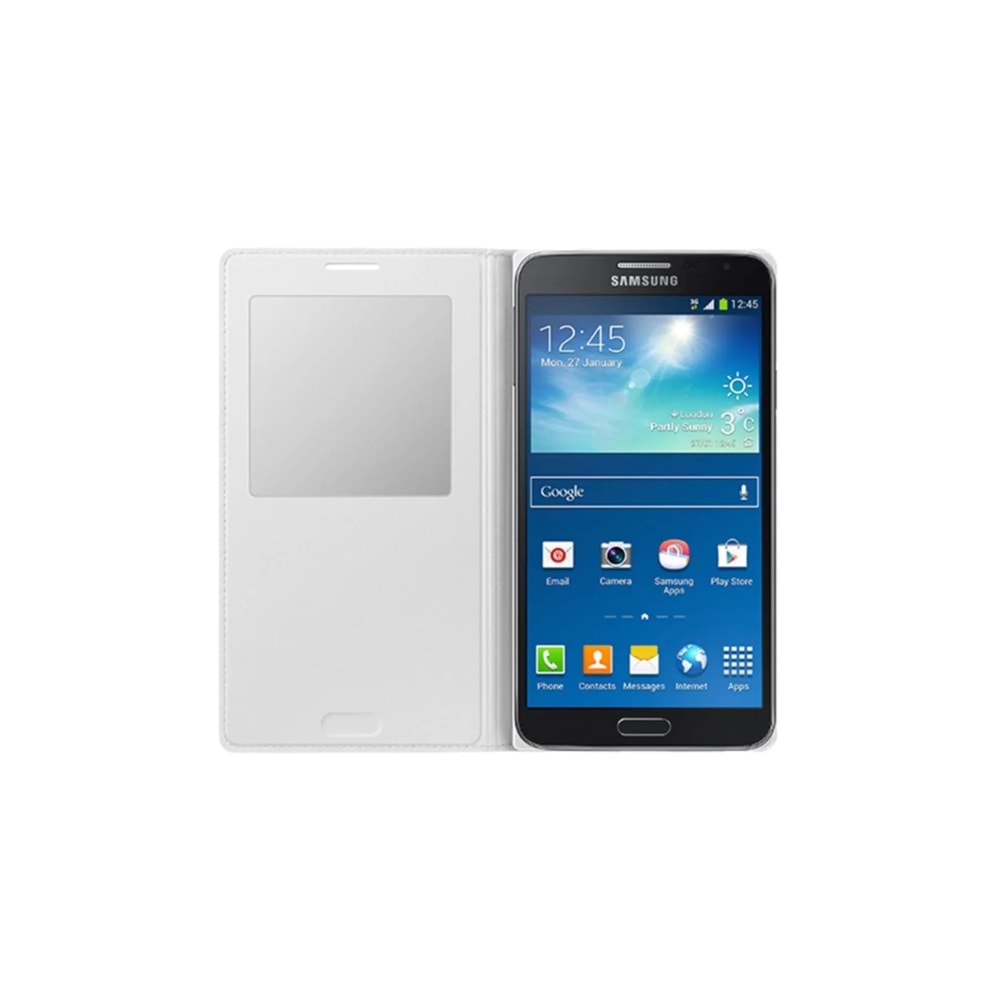 Samsung N7500 Galaxy Note 3 Neo Orjinal S View Cover Kılıf - Beyaz - EF-CN750BWEGWW